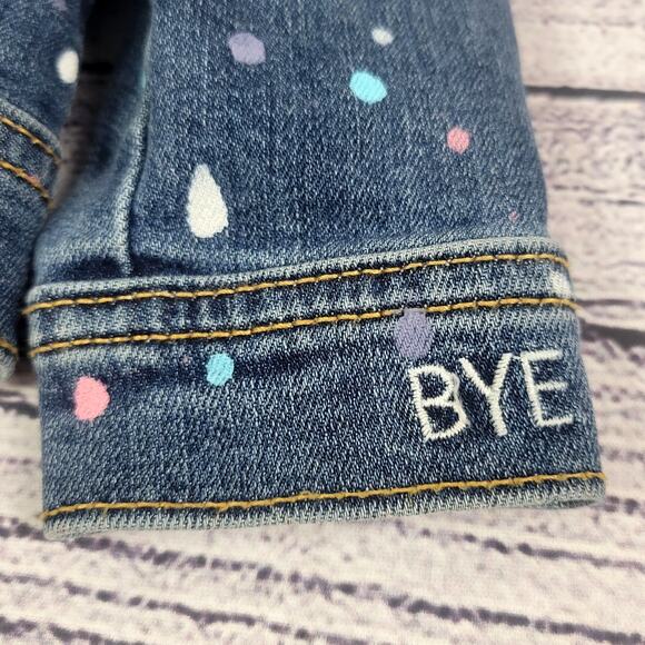 Cat & Jack Denim Paint Splatter Jacket Girl's Size 2T - Picture 2 of 6